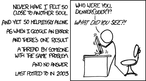 How we used to look for answers. [xkcd #979](https://xkcd.com/979/) by Randall Munroe, CC BY-NC 2.5.